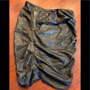 Catherine Malandrino Genuine Lamb Leather Skirt
